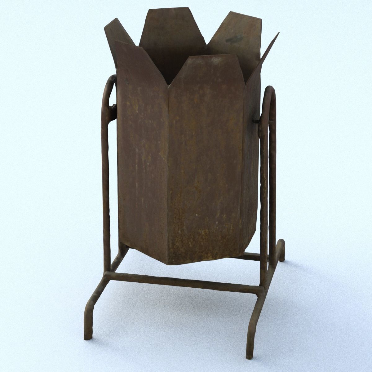 Rubbish Bin Middle Poly 3D model_13