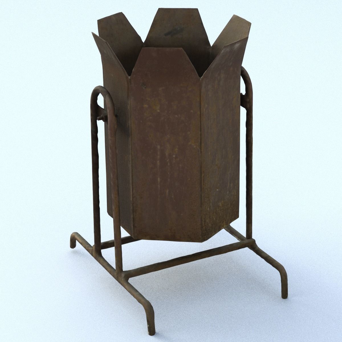 Rubbish Bin Middle Poly 3D model_11