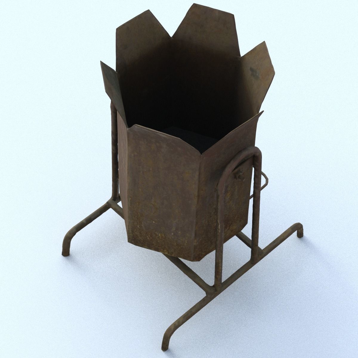 Rubbish Bin Middle Poly 3D model_2