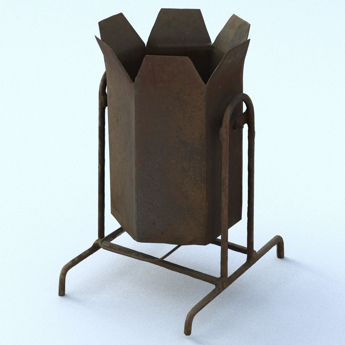 Rubbish Bin Middle Poly 3D model_8
