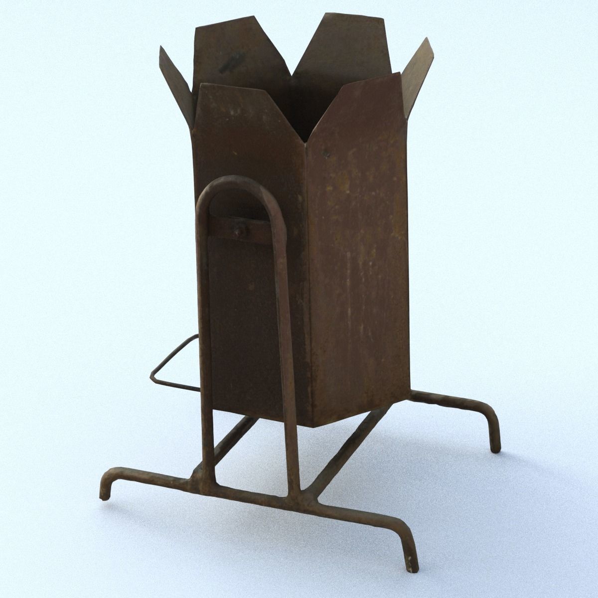 Rubbish Bin Middle Poly 3D model_5