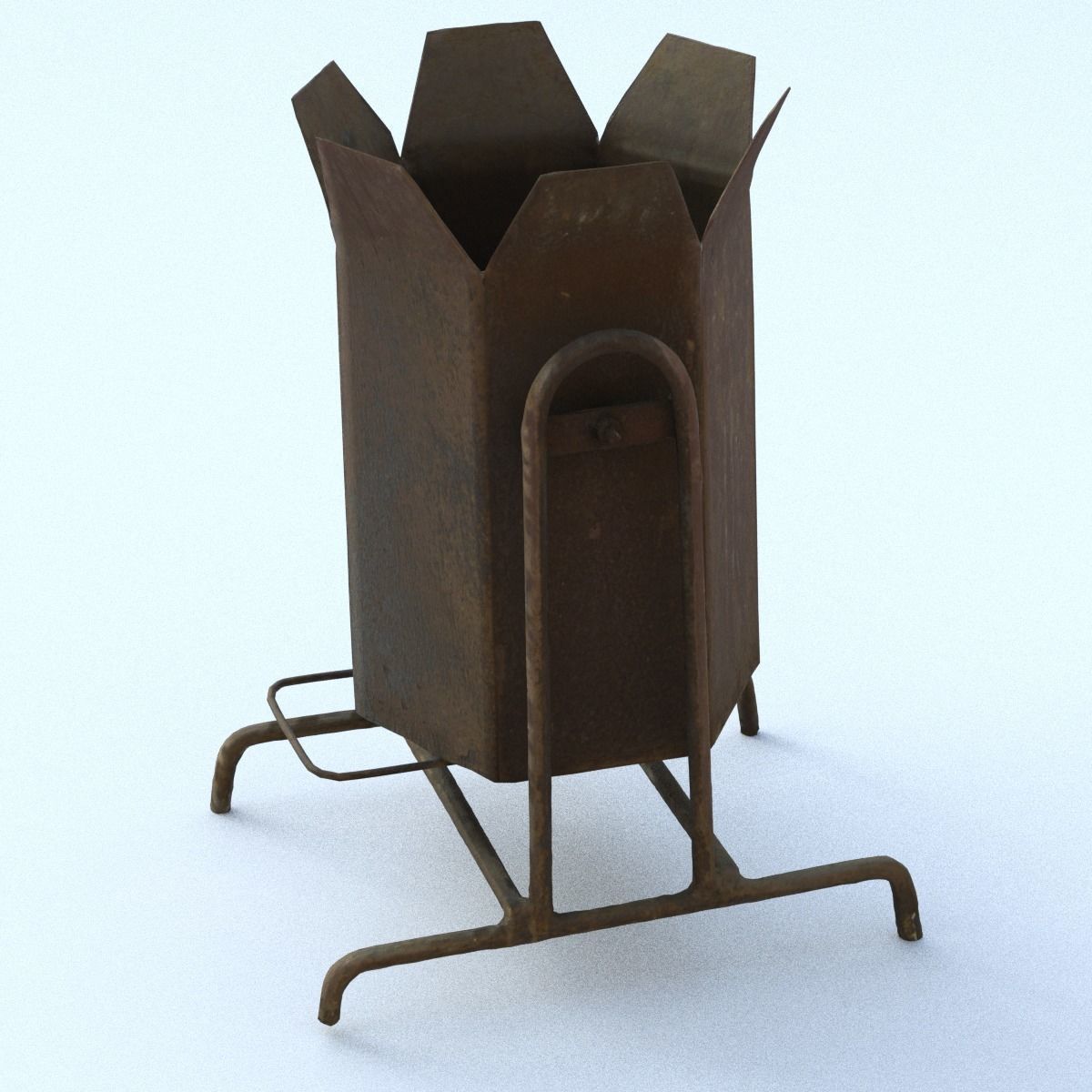 Rubbish Bin Middle Poly 3D model_6
