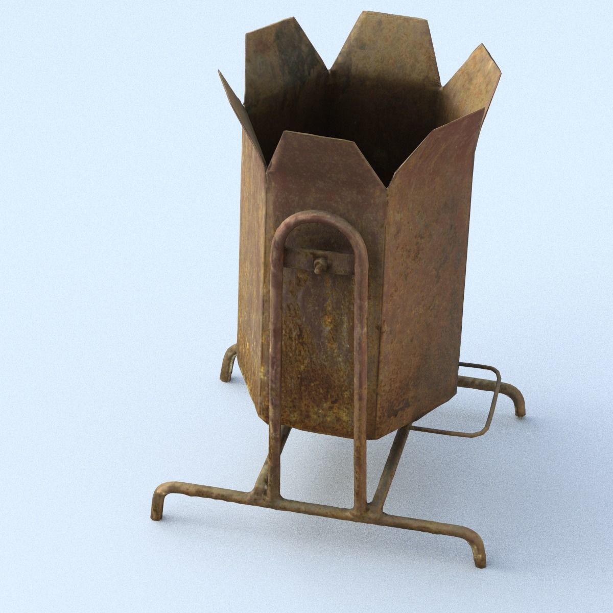 Rubbish Bin High Poly 3D model_7