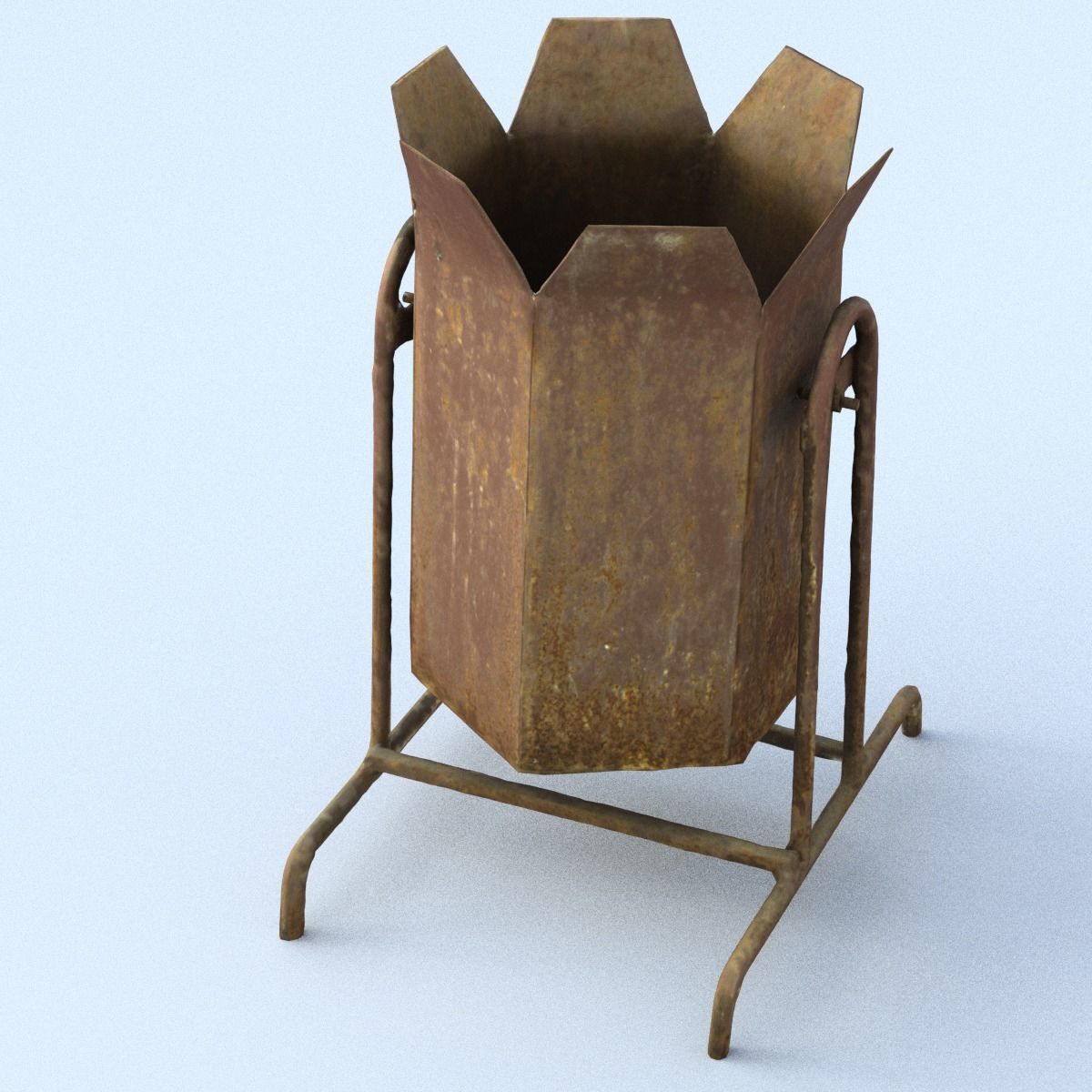 Rubbish Bin High Poly 3D model_12