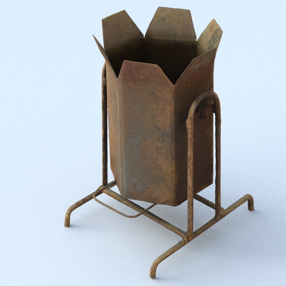 Rubbish Bin High Poly 3D model_4