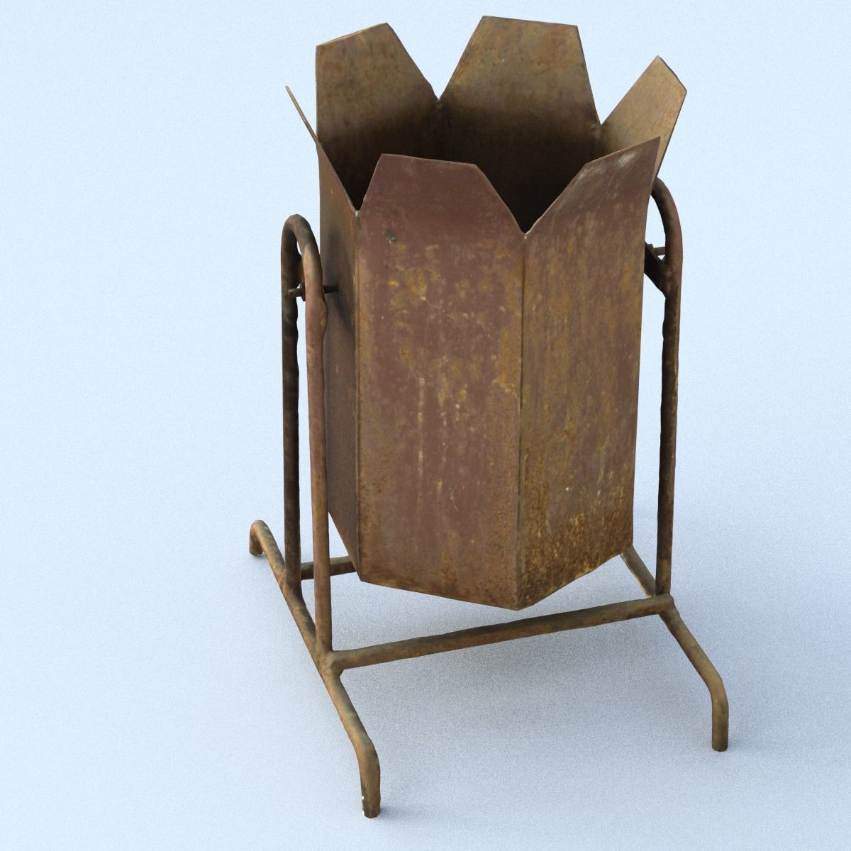 Rubbish Bin High Poly 3D model_10