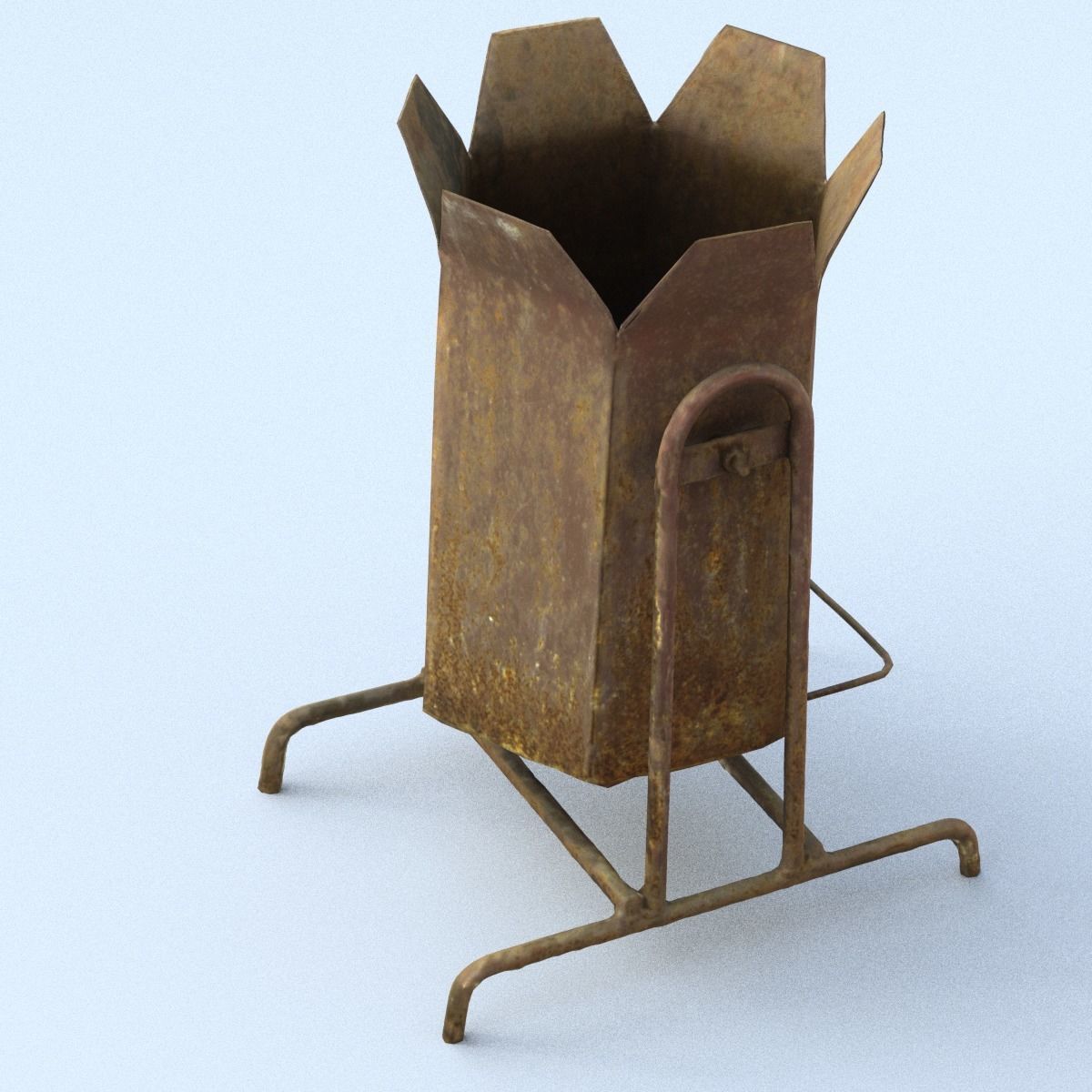 Rubbish Bin High Poly 3D model_6