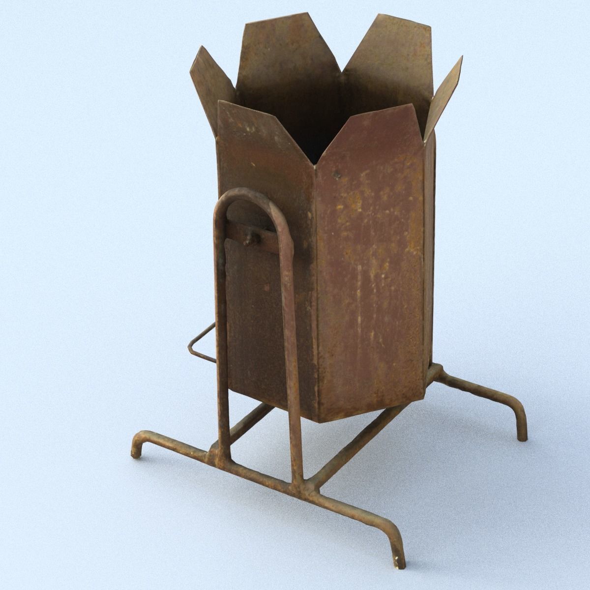 Rubbish Bin High Poly 3D model_11