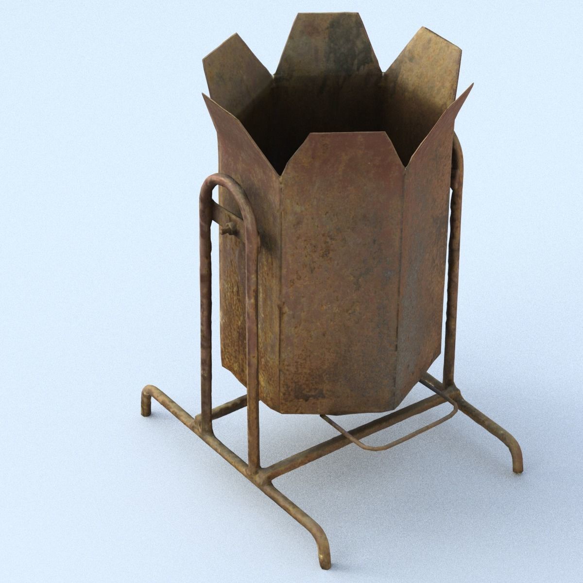 Rubbish Bin High Poly 3D model_5