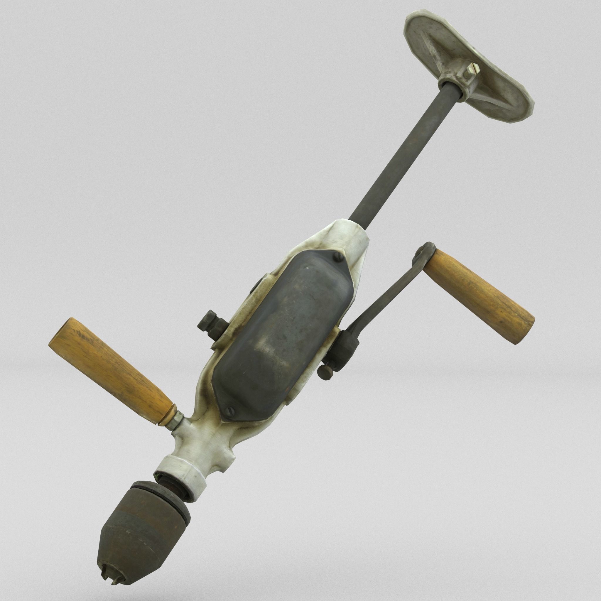 Hand Drill Low Poly Low-poly 3D model_1