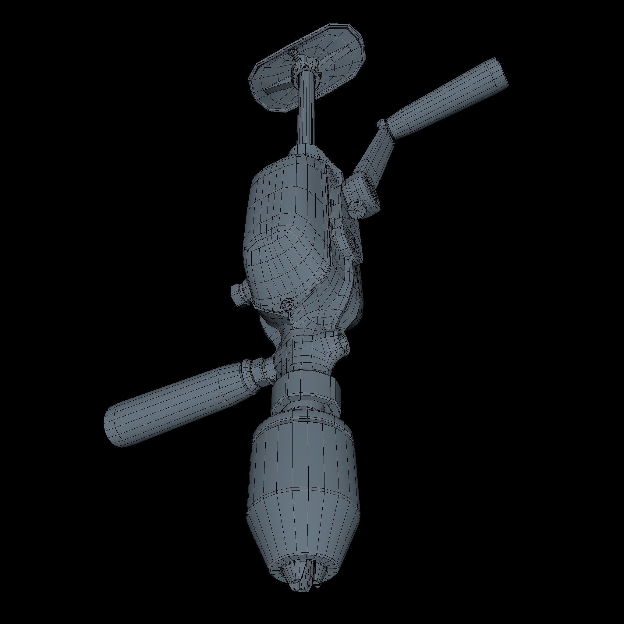 Hand Drill Low Poly Low-poly 3D model_3