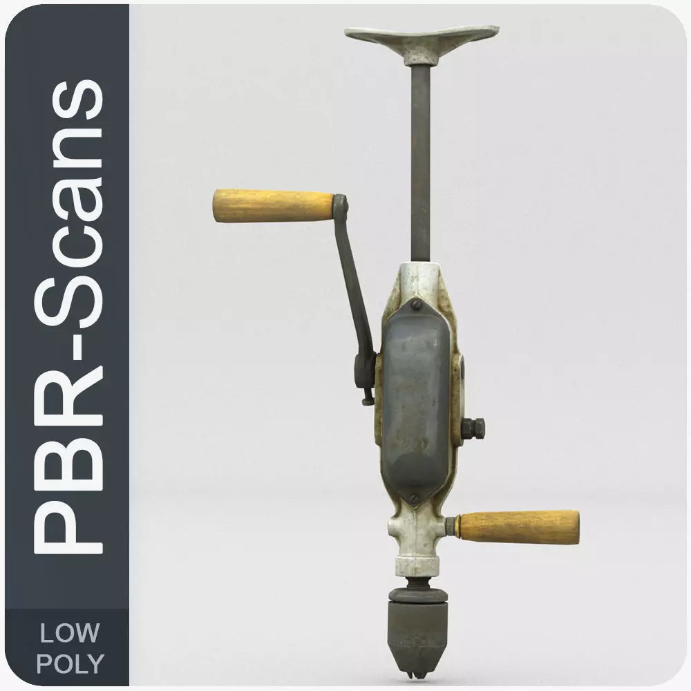 Hand Drill Low Poly Low-poly 3D model_0