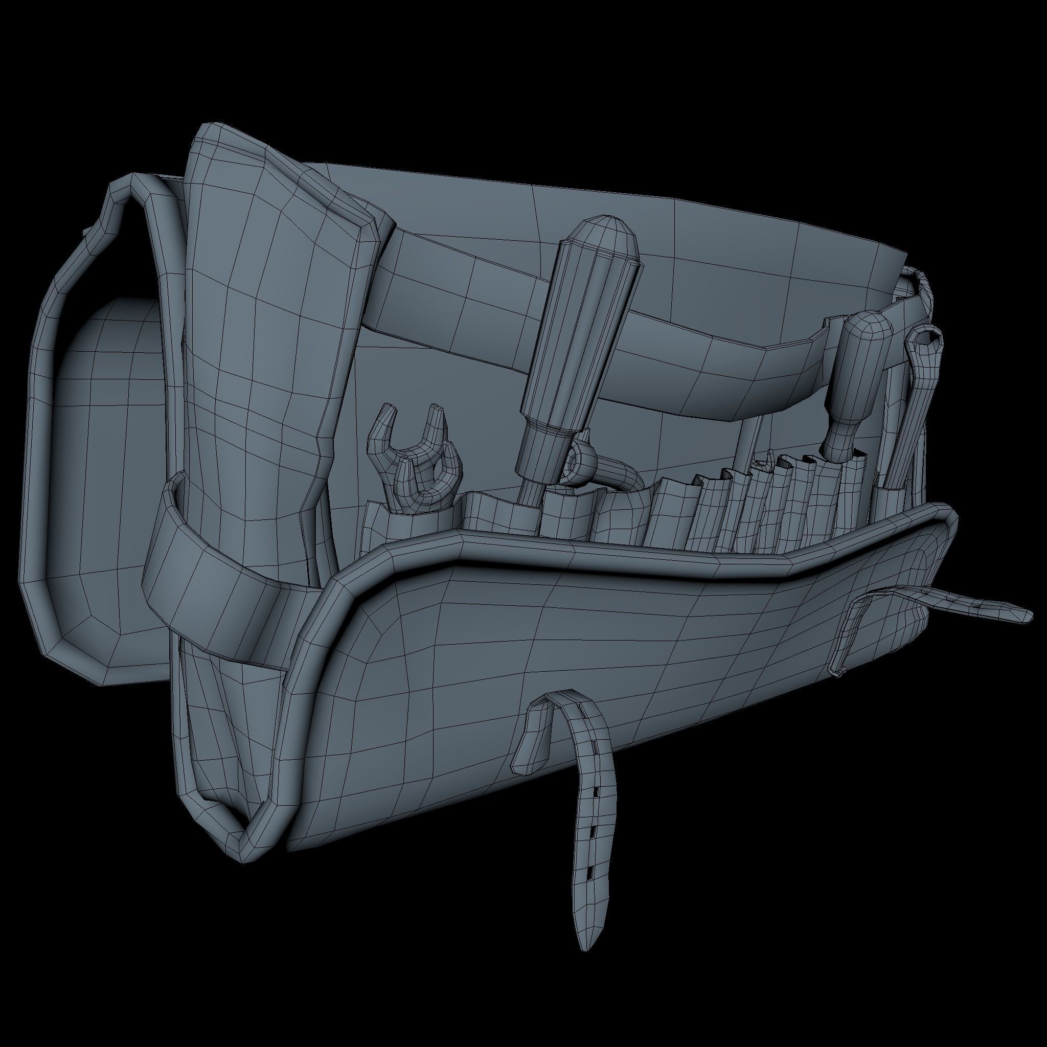 Open Satchel Middle SM 3D model_4