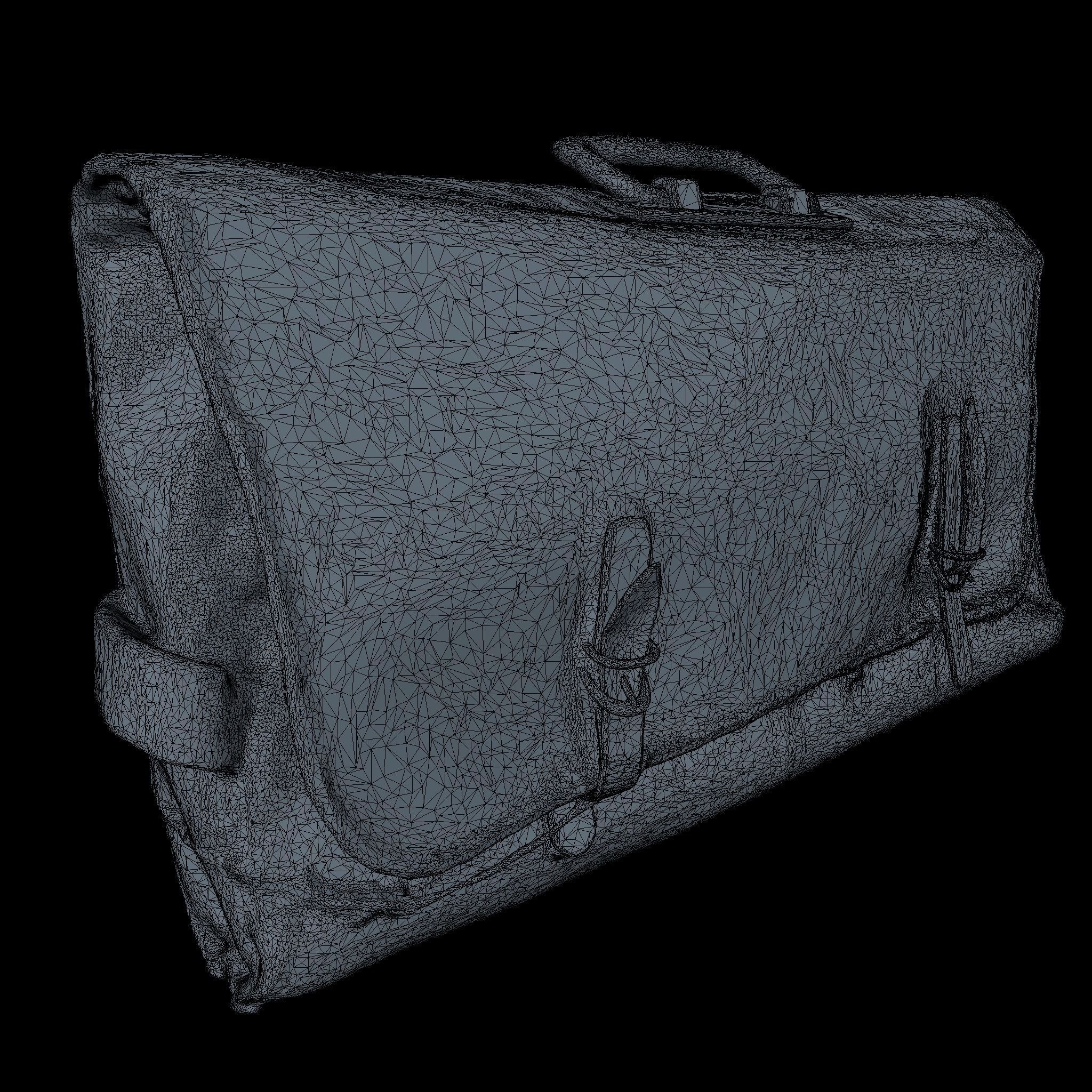 Satchel High Poly metal wallet 3D model_2