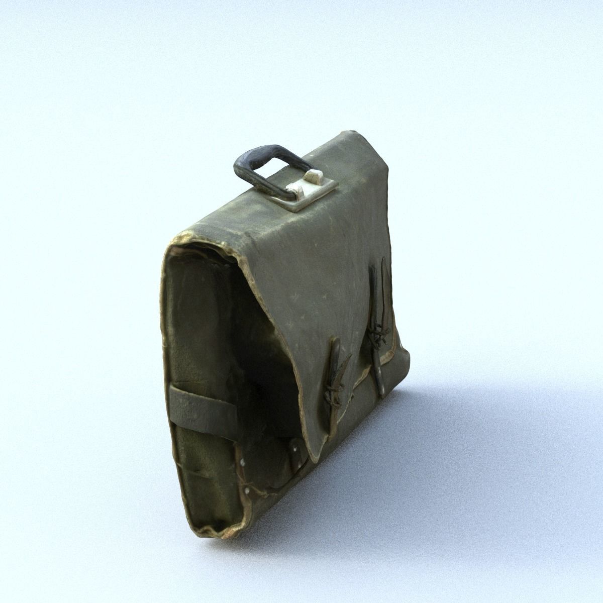 Satchel High Poly metal wallet 3D model_12