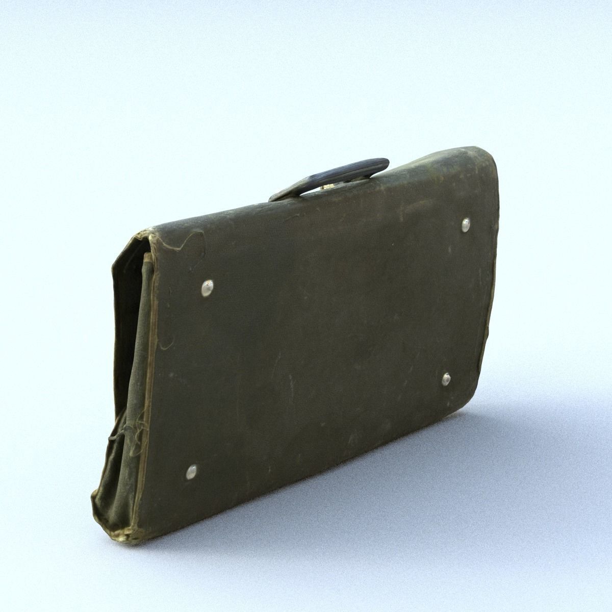 Satchel High Poly metal wallet 3D model_9