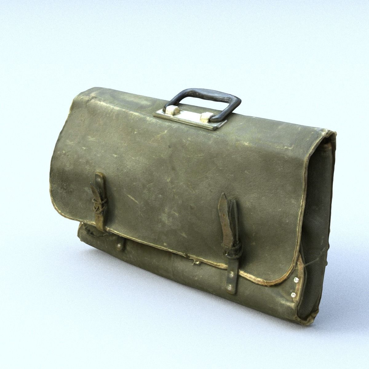 Satchel High Poly metal wallet 3D model_8