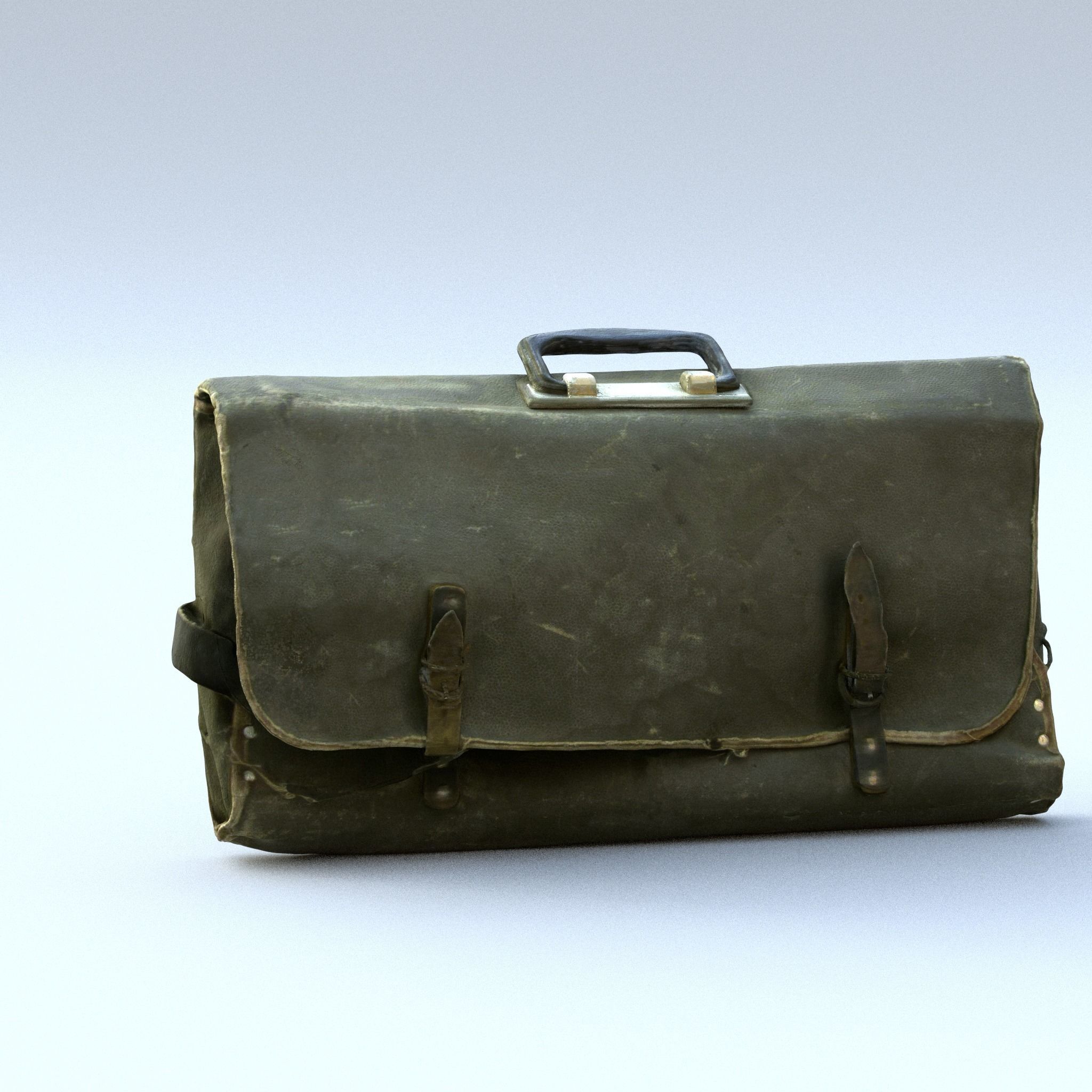 Satchel High Poly metal wallet 3D model_1