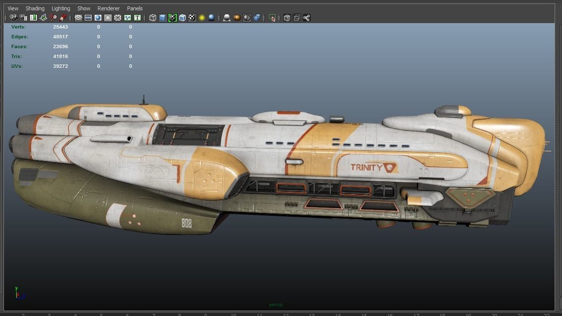Trinity Ship Low-poly 3D model_8