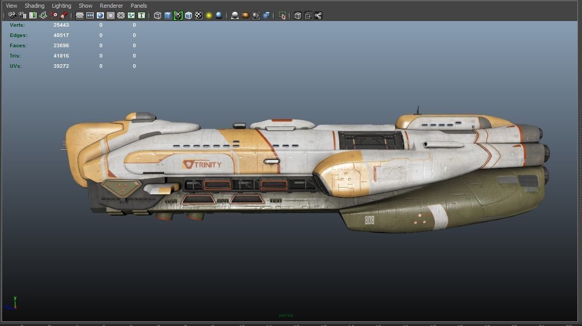 Trinity Ship Low-poly 3D model_7