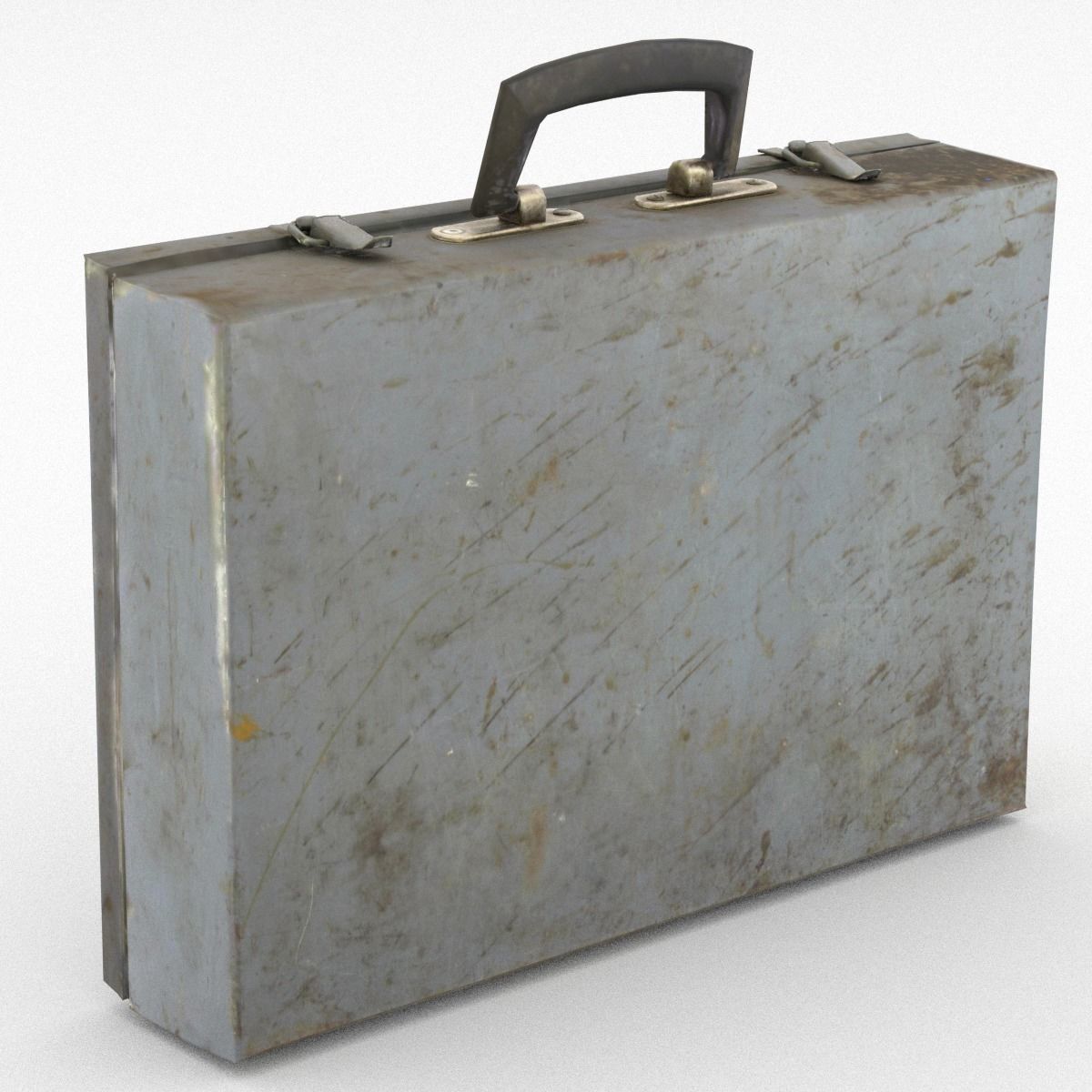 Suitcase Low Poly metal briefcase Low-poly 3D model_1
