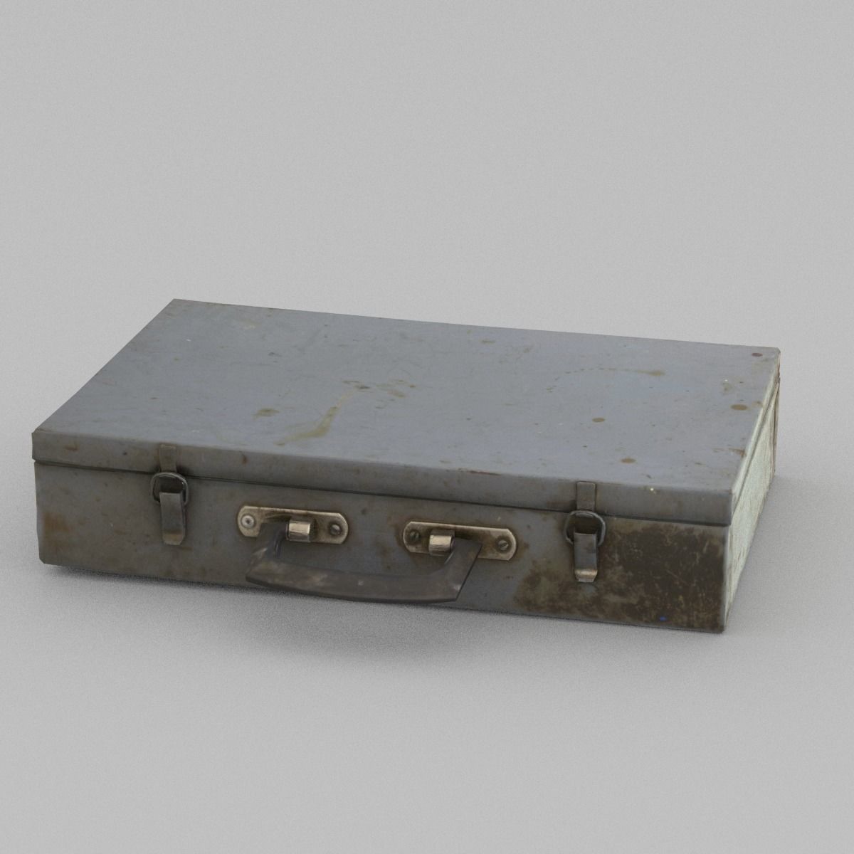 Suitcase Low Poly metal briefcase Low-poly 3D model_9