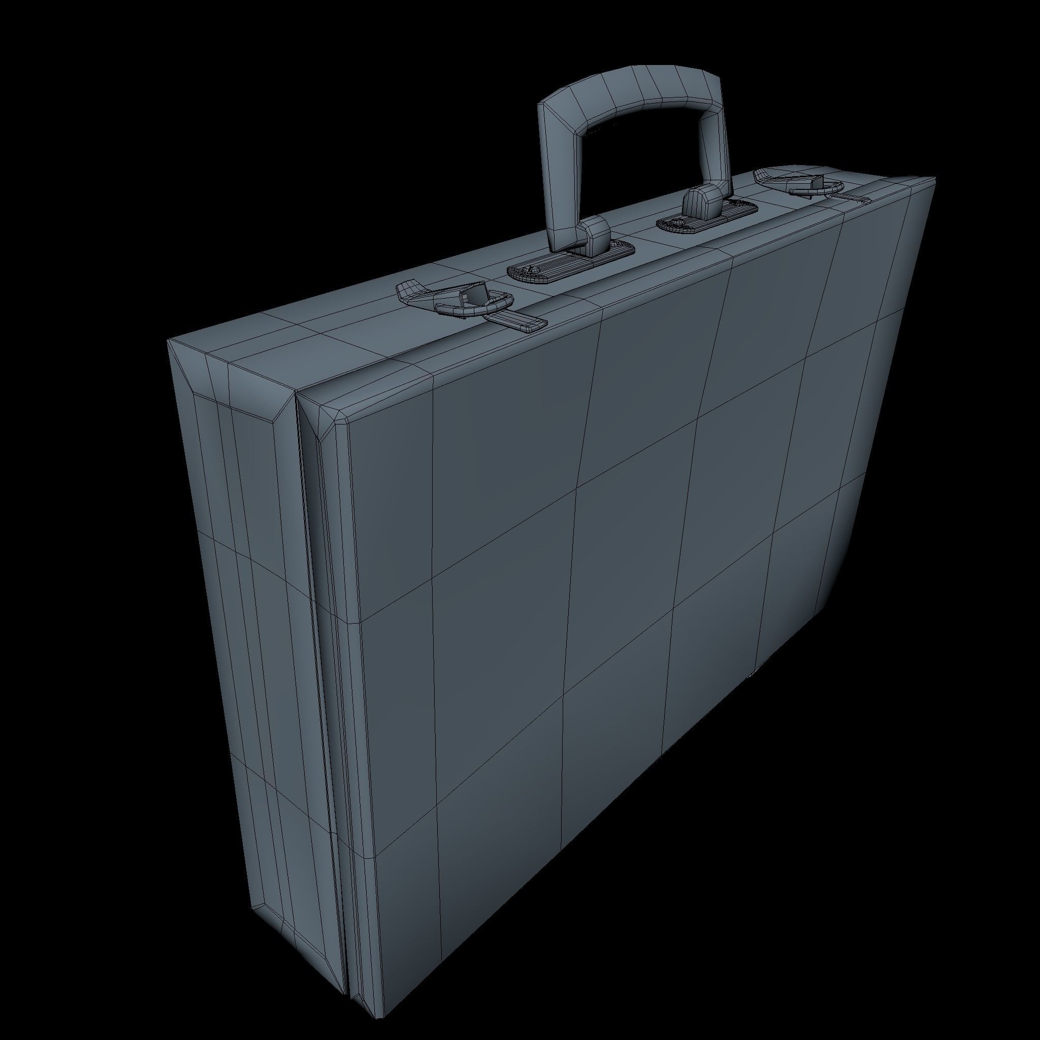 Suitcase Low Poly metal briefcase Low-poly 3D model_3