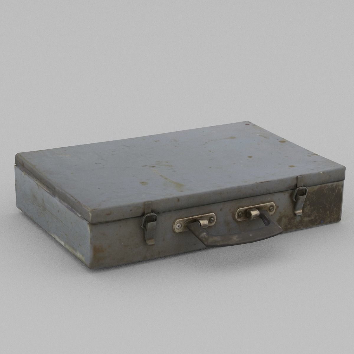 Suitcase Low Poly metal briefcase Low-poly 3D model_8