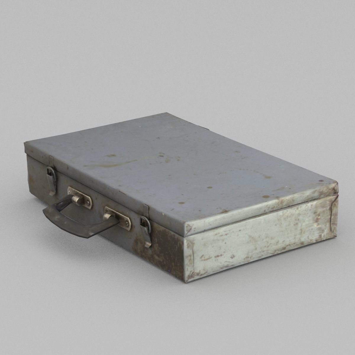 Suitcase Low Poly metal briefcase Low-poly 3D model_10