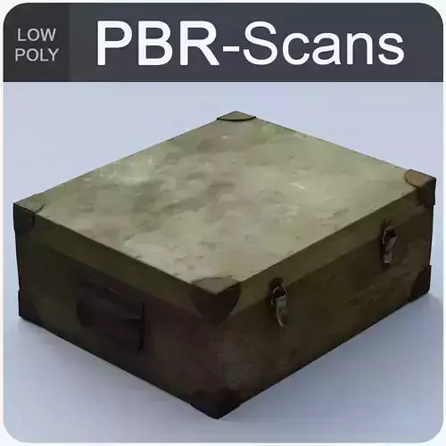Trunk Low Poly vintage suitcase Low-poly 3D model