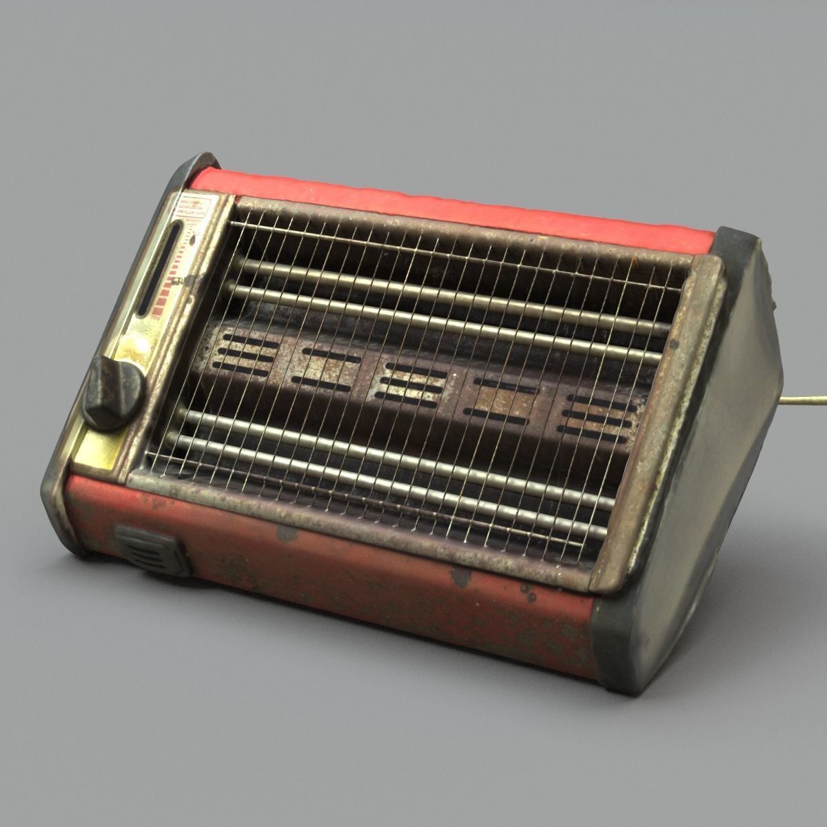 Heater High Poly box with wire 3D model_10