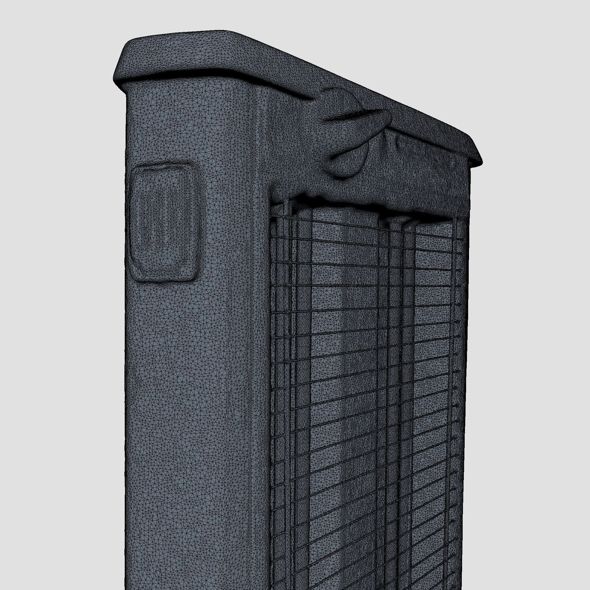 Heater High Poly box with wire 3D model_1