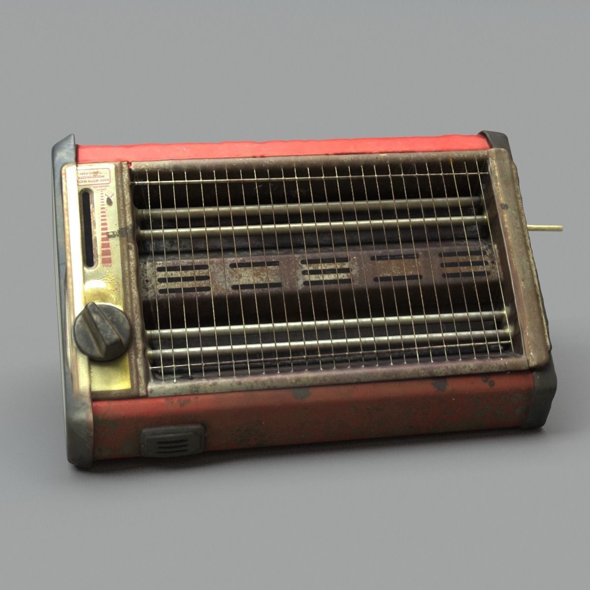 Heater High Poly box with wire 3D model_8