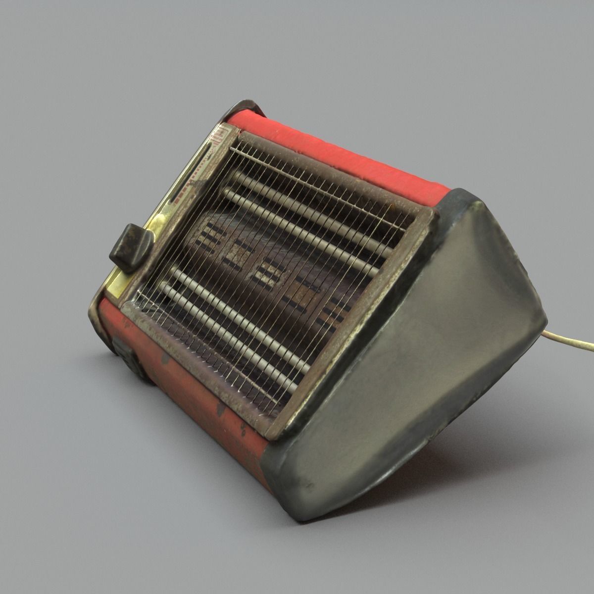 Heater High Poly box with wire 3D model_12
