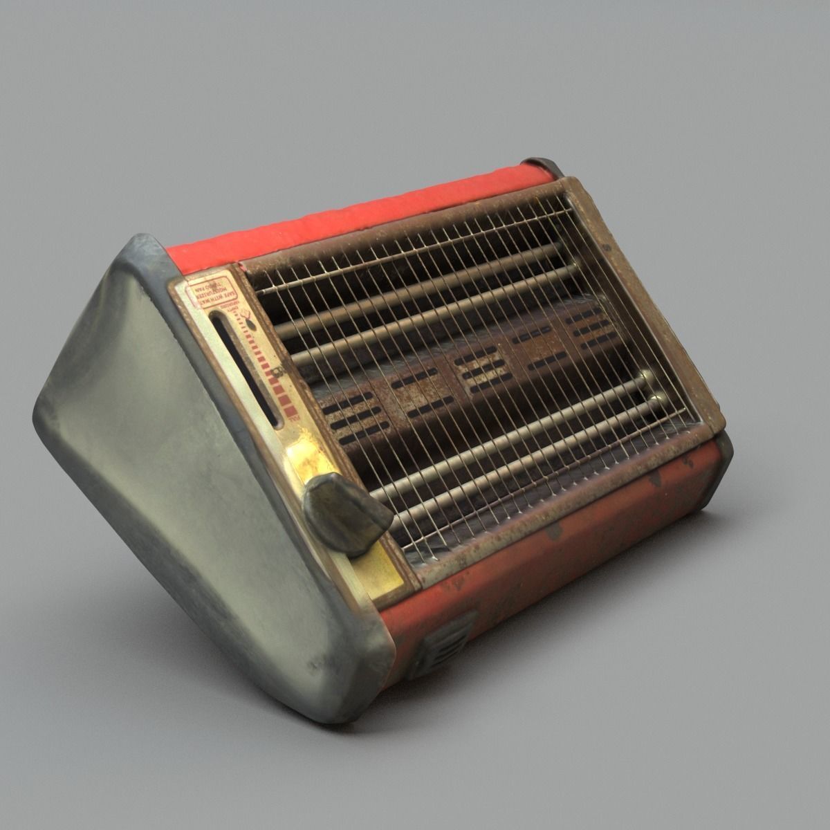 Heater High Poly box with wire 3D model_9