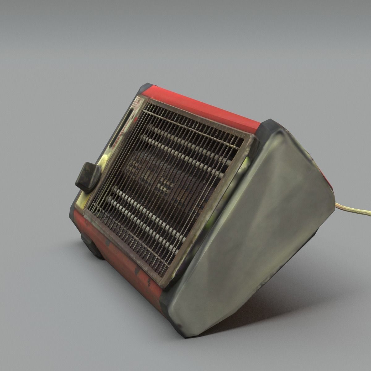 Heater Low Poly box with wire Low-poly 3D model_10