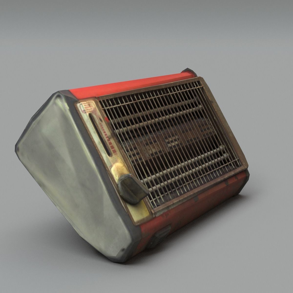 Heater Low Poly box with wire Low-poly 3D model_13