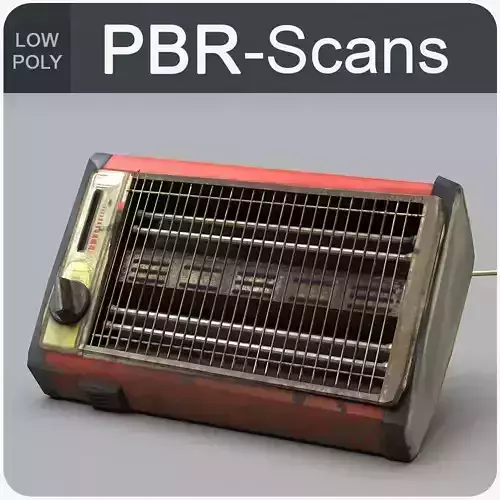 Heater Low Poly box with wire Low-poly 3D model