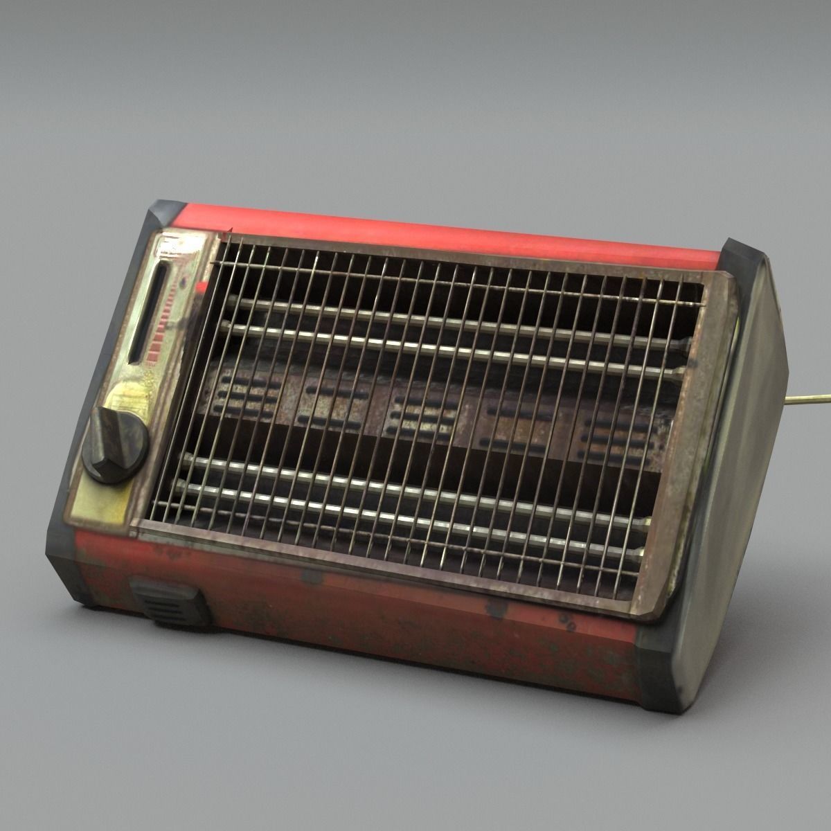 Heater Low Poly box with wire Low-poly 3D model_11