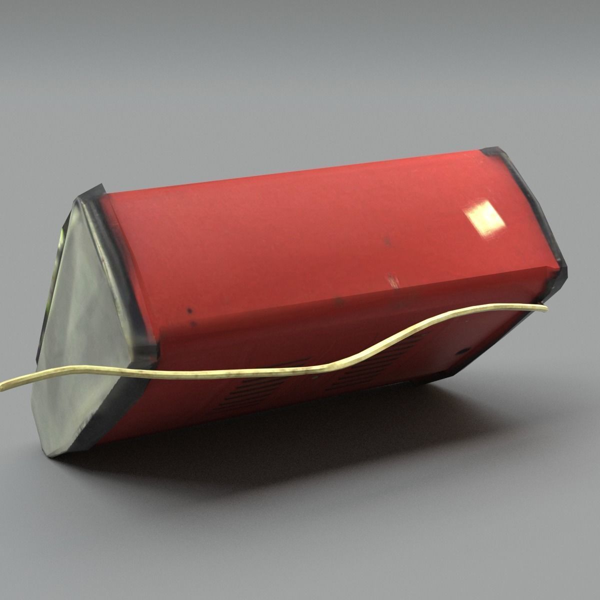 Heater Low Poly box with wire Low-poly 3D model_9