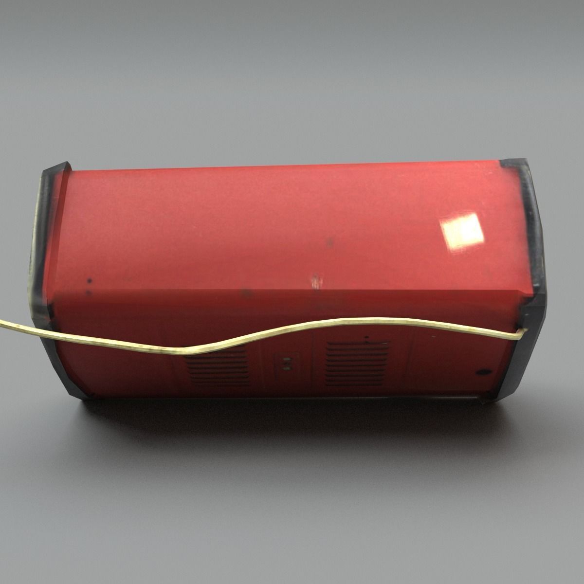 Heater Low Poly box with wire Low-poly 3D model_1