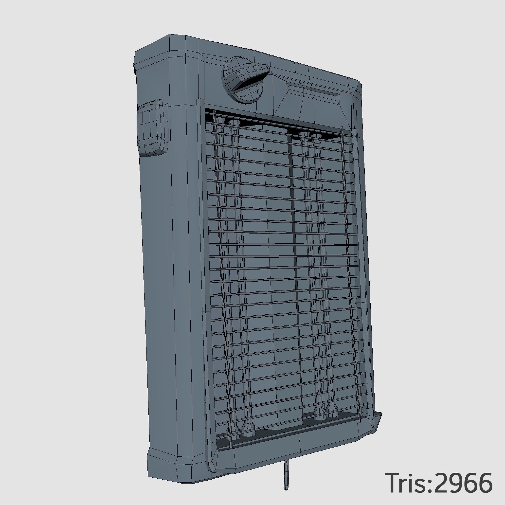 Heater Low Poly box with wire Low-poly 3D model_3