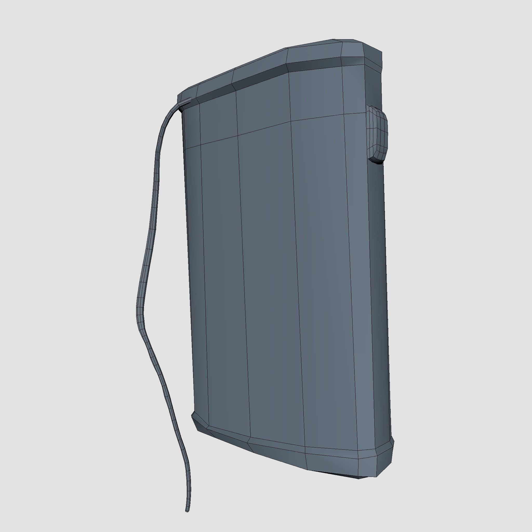 Heater Low Poly box with wire Low-poly 3D model_2