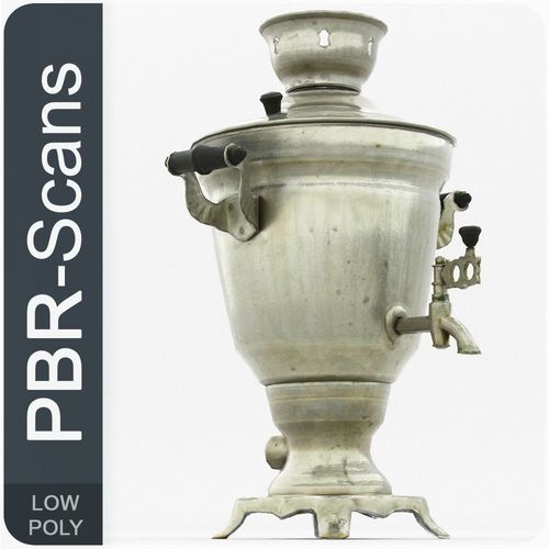 Samovar Low Poly russian coffee pot Low-poly 3D model