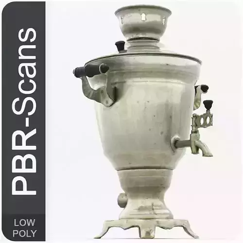 Samovar Low Poly russian coffee pot