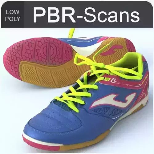 Sneaker Low Poly soccer shoe