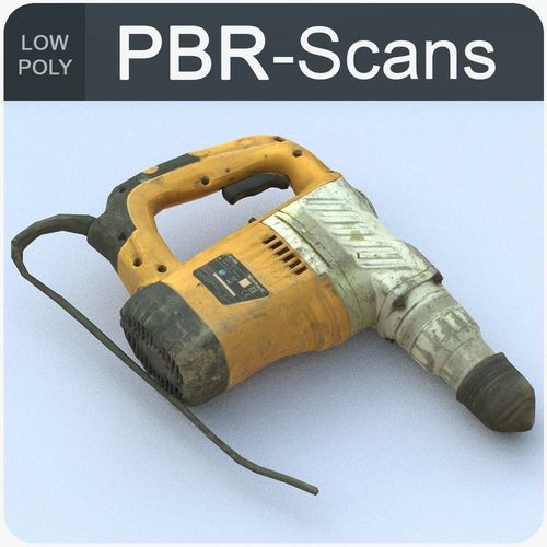 Perforator Low Poly electric drill Low-poly 3D model