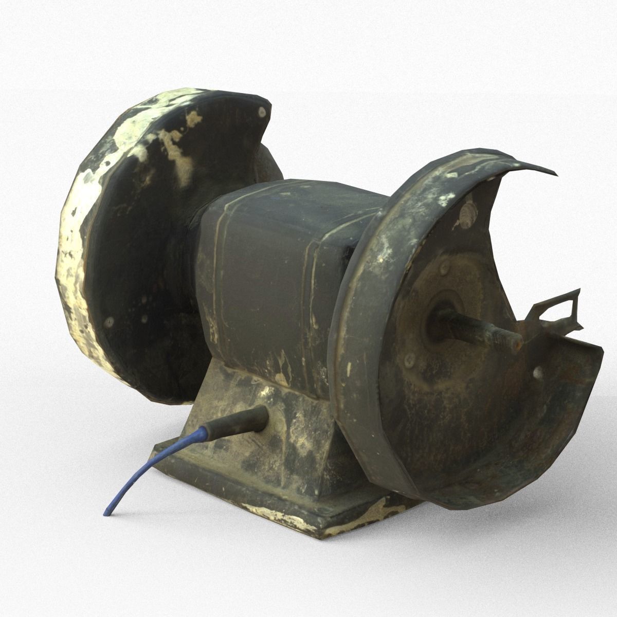 Grinder Low Poly old rusty machine Low-poly 3D model_8