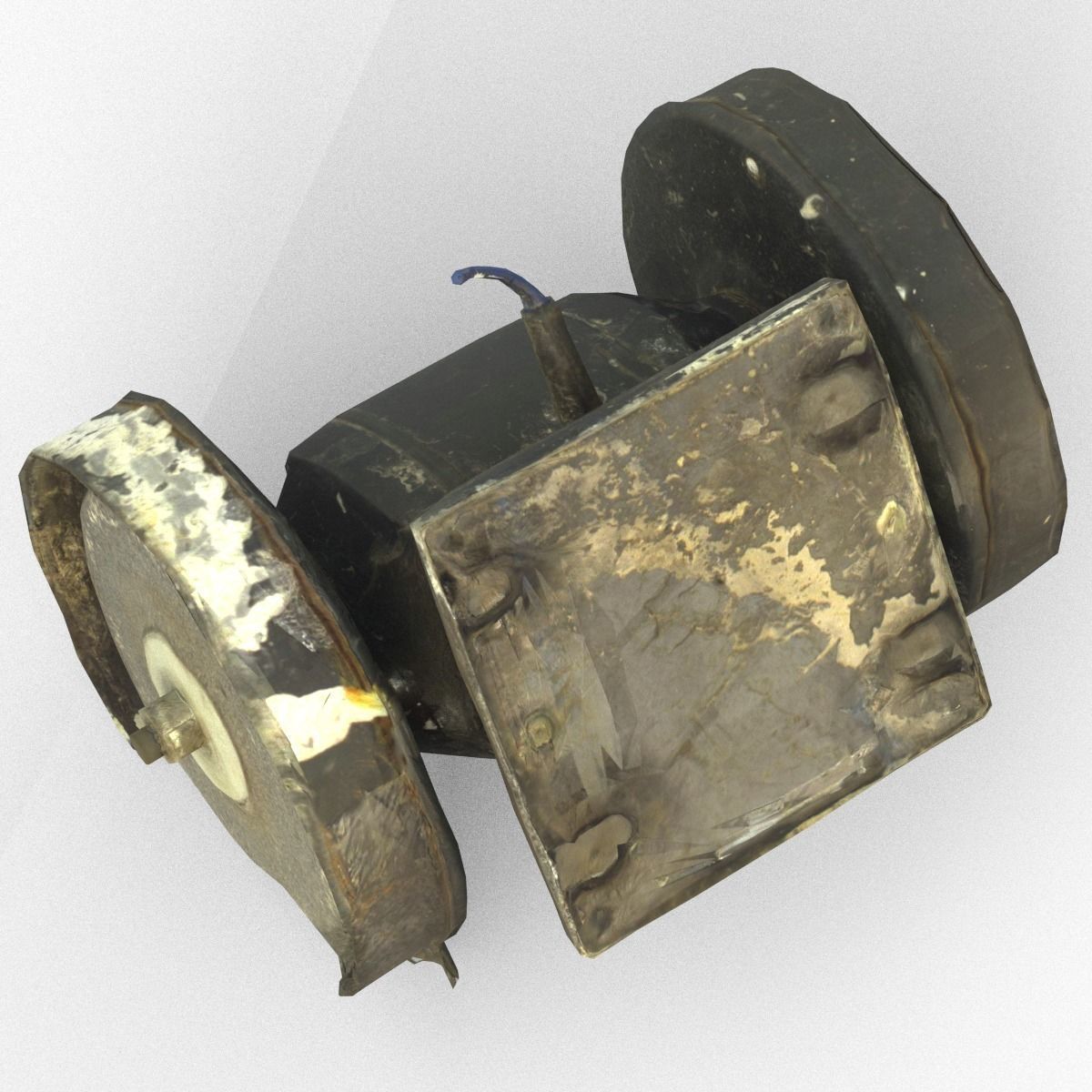 Grinder Low Poly old rusty machine Low-poly 3D model_1