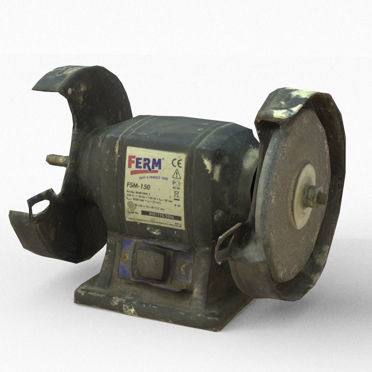 Grinder Low Poly old rusty machine Low-poly 3D model_14